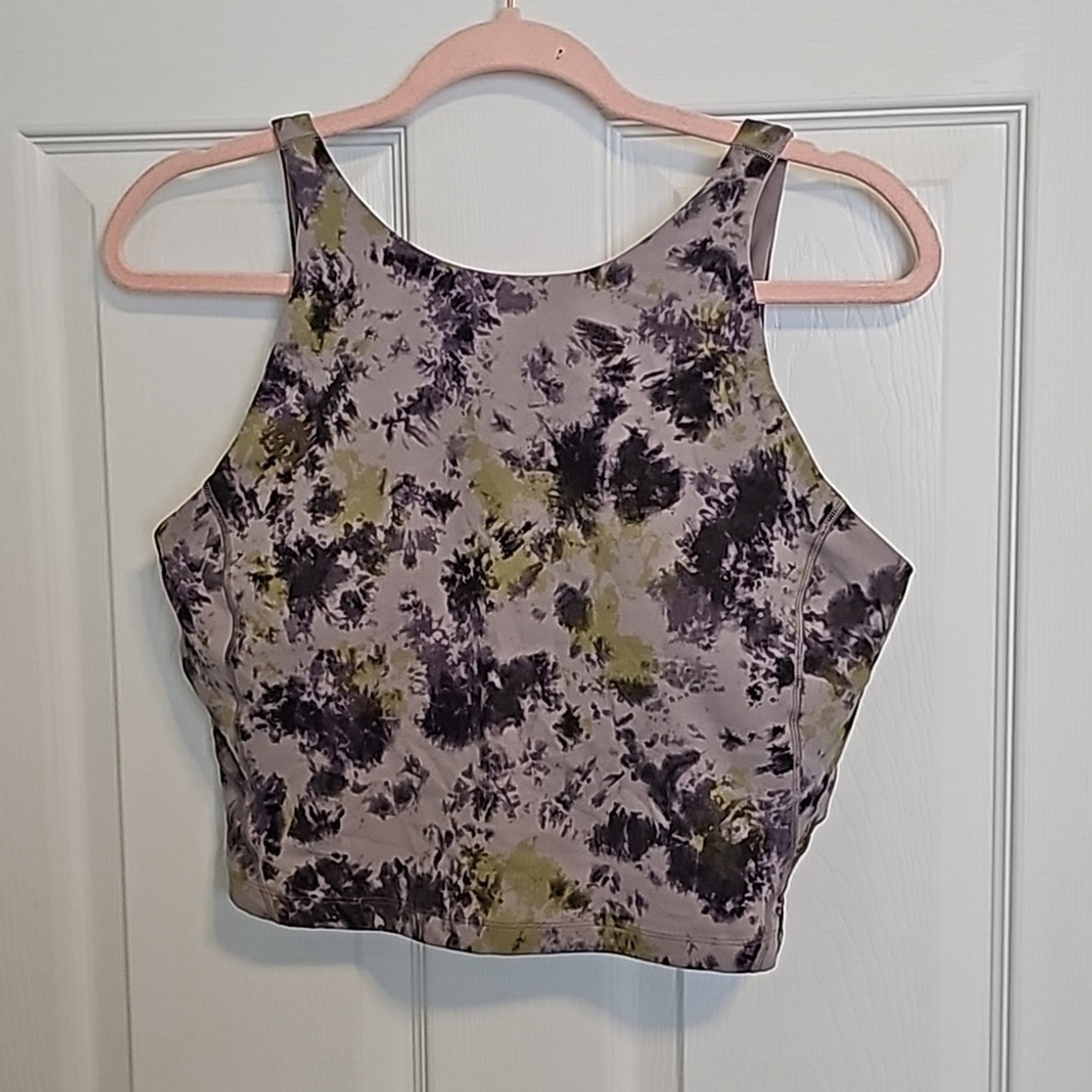 Like New Lululemon Align High-Neck Tank Top. Radial tye dye mauve grey. 12